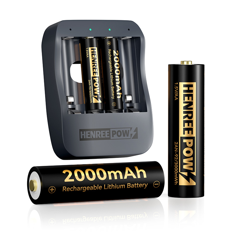 Henreepow AA 2000mAh baterai lithium berkapasitas tinggi 1.5V